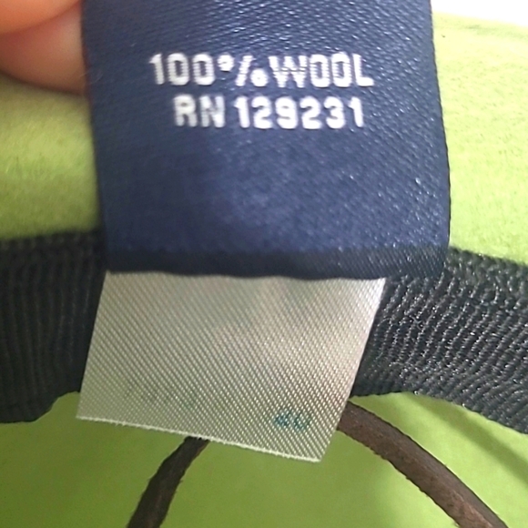 Fedora Olive Green black band Drawstring closure 100% wool Unisex - Picture 3 of 9